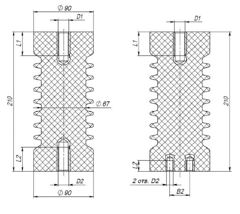 полимерные изоляторы опорные 20 кв IOEL 20-5-127-00 ухл2 и у3 от производителя